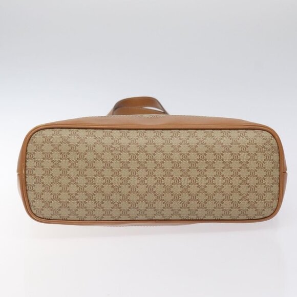 CELINE Macadam Canvas Shoulder Bag Beige Gold Auth - Picture 6 of 16